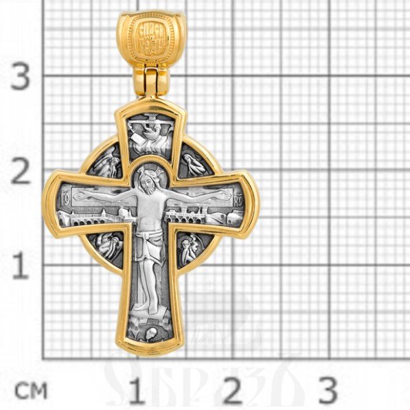 крест «распятие. рождество христово», серебро 925 проба с золочением (арт. 101.231)