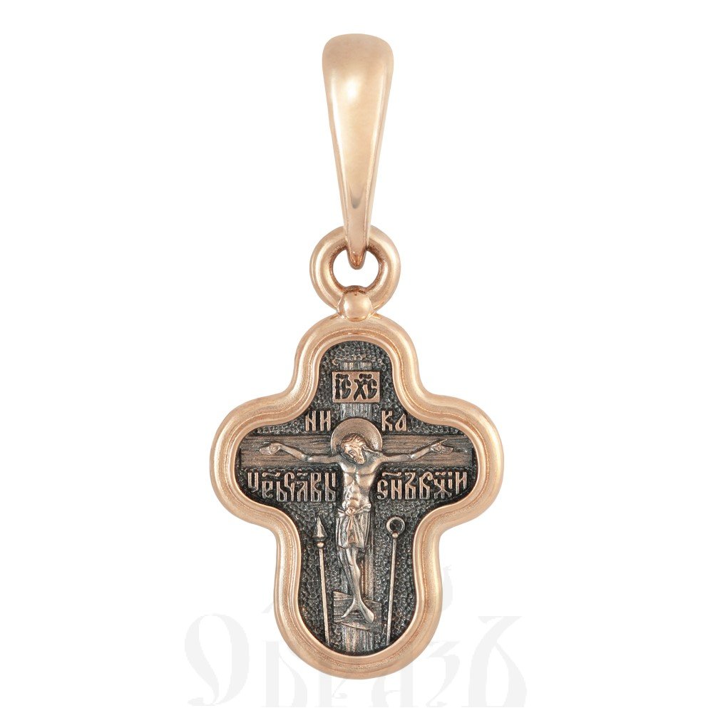 крест «распятие христово. семистрельная икона богородицы», золото 585 проба красное (арт. 201.663-1)